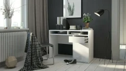 Scrivania Abbadu, 110x48 h77 cm, Bianco<Dmora Hot