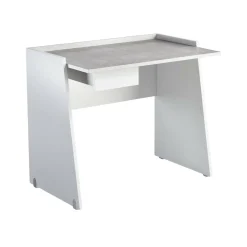 Scrivania Abulele, 90x60h80 cm, Bianco e Cemento<Dmora Online