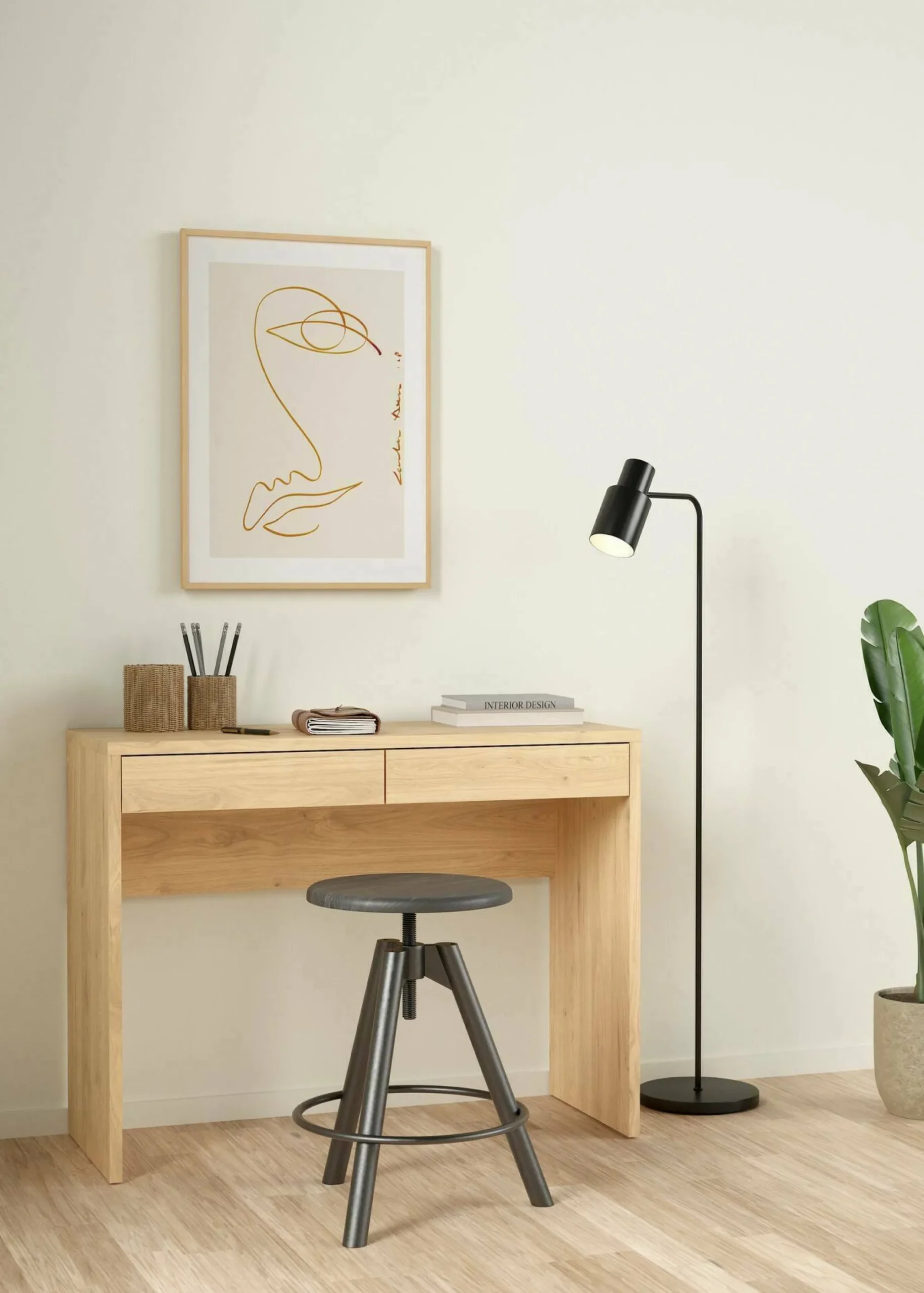Scrivania Acero, 40x100 h77 cm,<Dmora Cheap