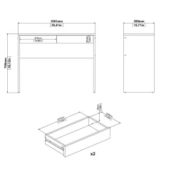 Scrivania Acero, 40x100 h77 cm,<Dmora Cheap