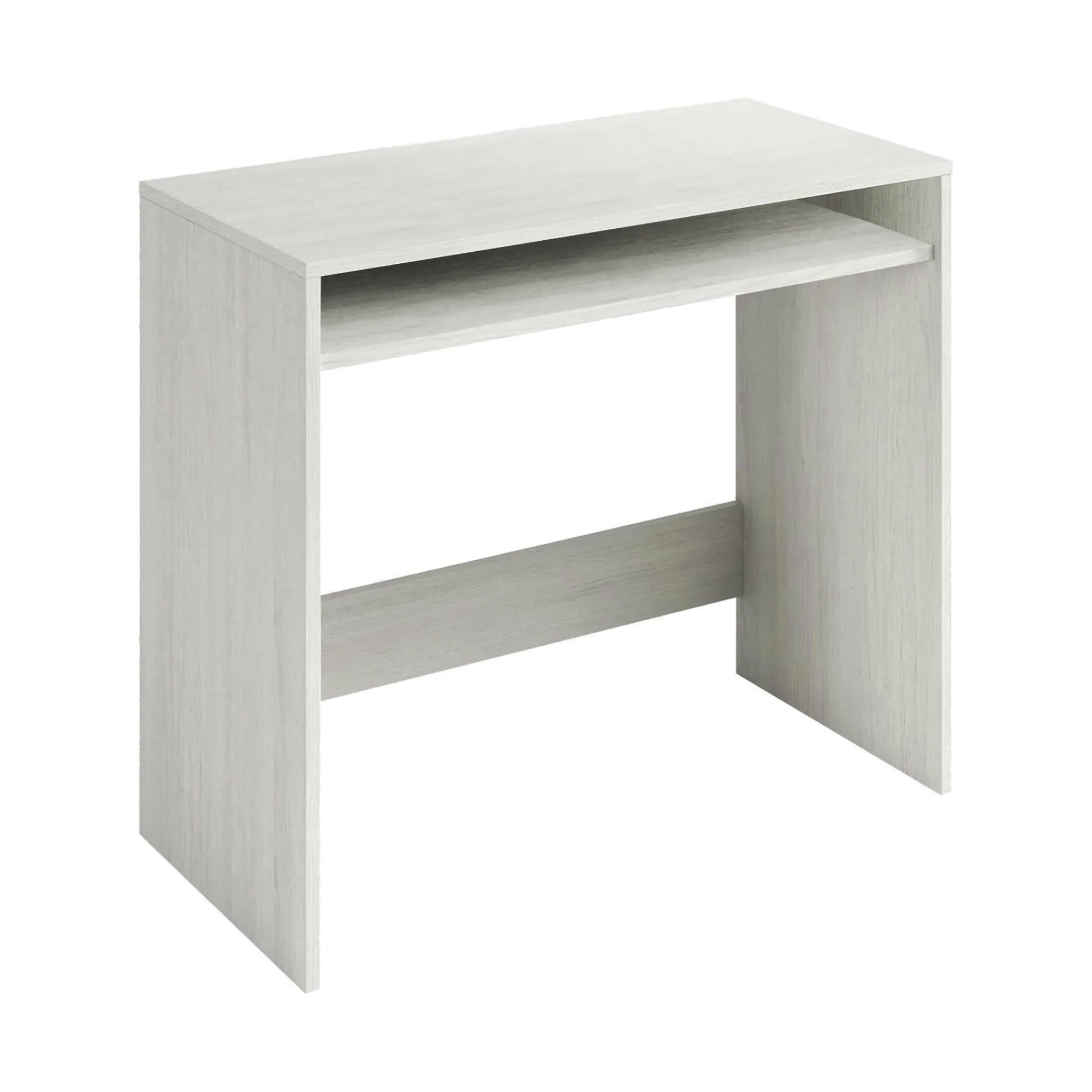 Scrivania Acu, 79x43h87 cm, Bianco effetto legno<Dmora Best Sale