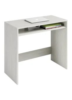 Scrivania Acu, 79x43h87 cm, Bianco effetto legno<Dmora Best Sale