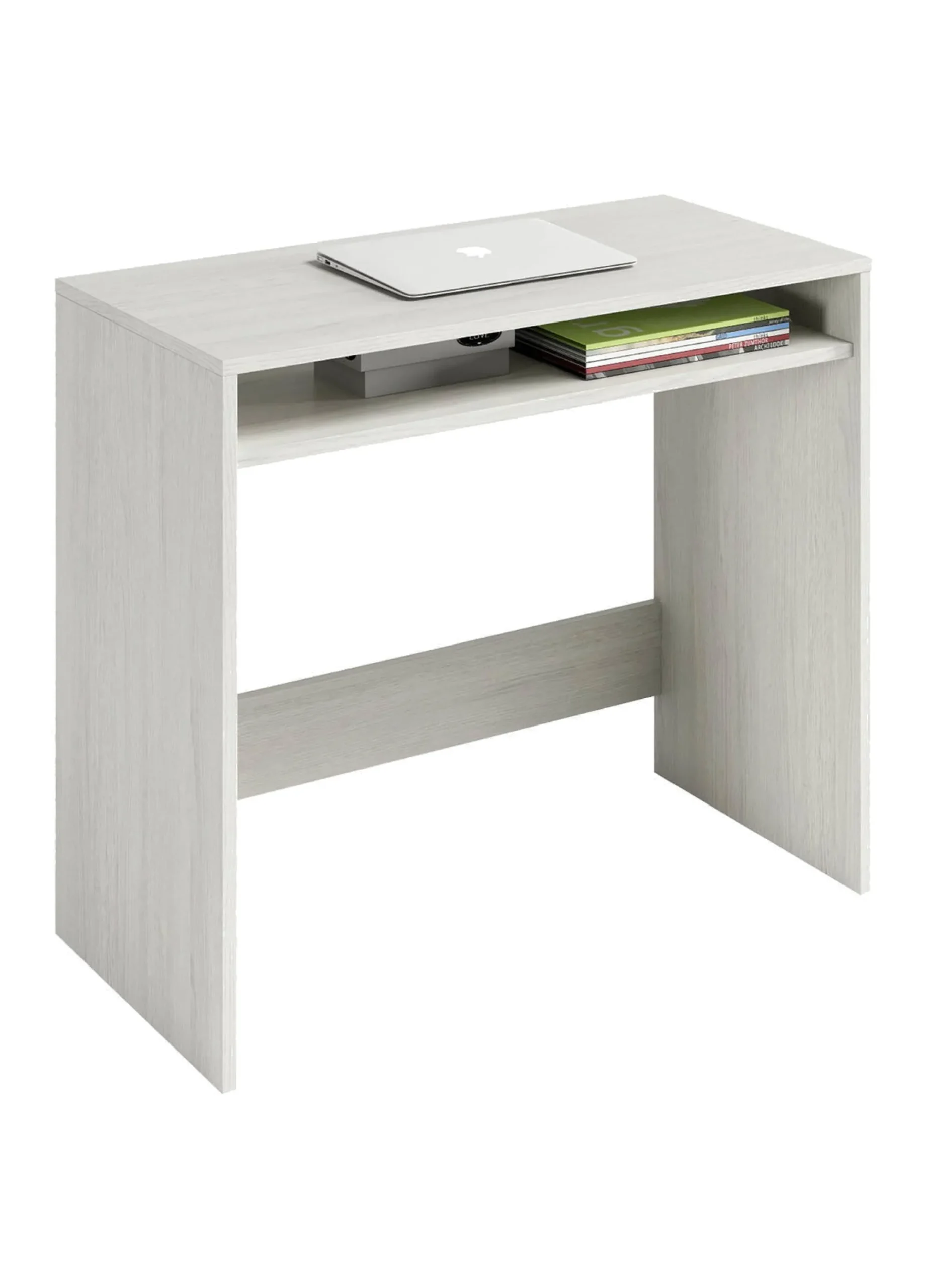 Scrivania Acu, 79x43h87 cm, Bianco effetto legno<Dmora Best Sale