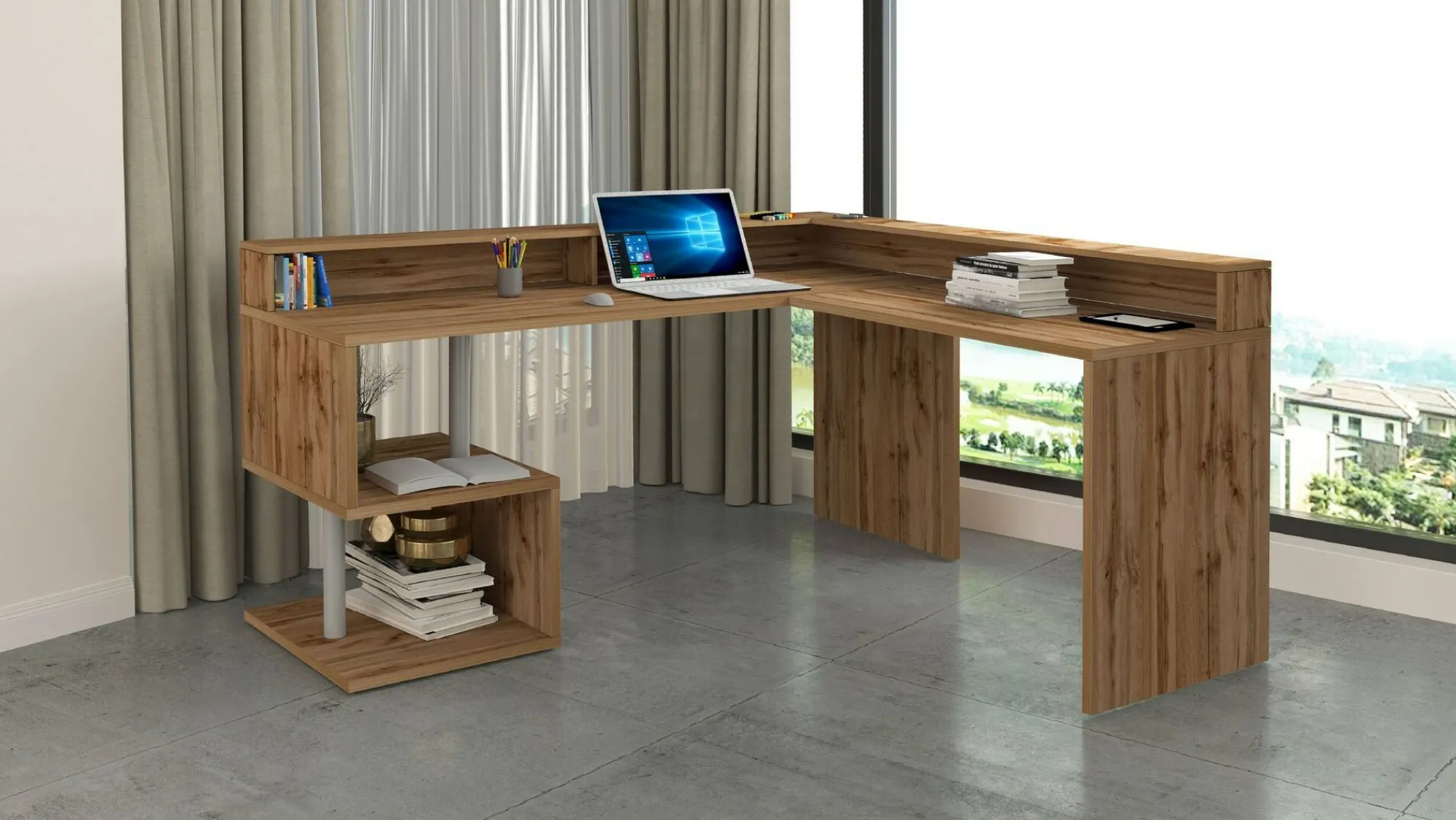 Scrivania Adelma, 180x60h93 cm,<Dmora Store