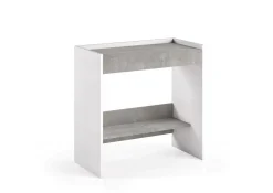 Scrivania Adri, 80x40h79 cm, Bianco e Cemento<Dmora Store