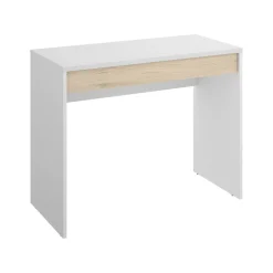Scrivania Affiniti, 90x50h74 cm, Bianco e Rovere<Dmora Fashion
