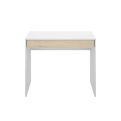 Scrivania Affiniti, 90x50h74 cm, Bianco e Rovere<Dmora Fashion