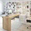 Scrivania Agnello, 145x108h73 cm, Rovere e Bianco<Dmora Best Sale