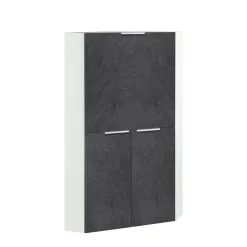 Scrivania Akiro, cm 70x57h140, Bianco e<Dmora Discount