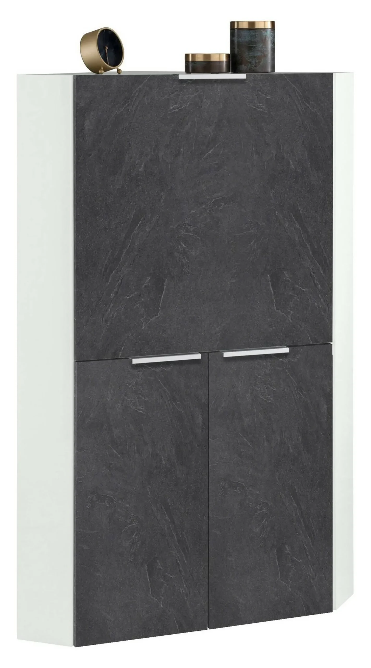 Scrivania Akiro, cm 70x57h140, Bianco e<Dmora Discount