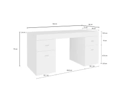 Scrivania Aladdin, cm 130x60h75,<Dmora Cheap