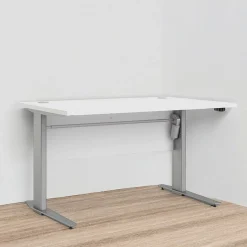 Scrivania Alfango, 80x120 h75 cm, Bianco e Grigio<Dmora Best