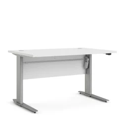Scrivania Alfango, 80x120 h75 cm, Bianco e Grigio<Dmora Best