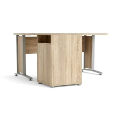 Scrivania Alfango, 159x151 h75 cm, Grigio e Quercia<Dmora Best
