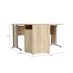 Scrivania Alfango, 159x151 h75 cm, Grigio e Quercia<Dmora Best