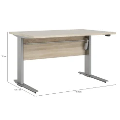 Scrivania Alfango, 80x120 h75 cm, Grigio e Quercia<Dmora Shop