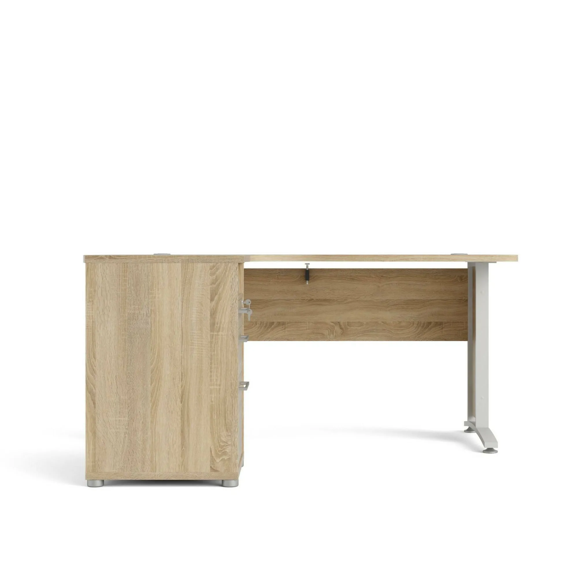Scrivania Alfango, 159x151 h75 cm, Quercia e Bianco<Dmora Best
