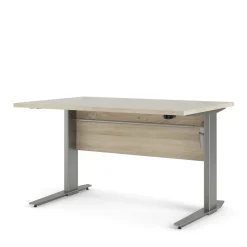 Scrivania Alfango, 80x120 h75 cm, Grigio e Quercia<Dmora Shop