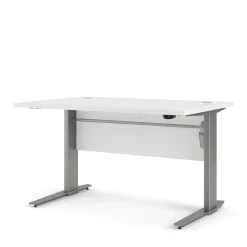 Scrivania Alfango, 80x120 h75 cm, Bianco e Grigio<Dmora Best