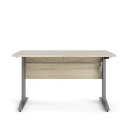 Scrivania Alfango, 80x120 h75 cm, Grigio e Quercia<Dmora Shop