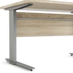Scrivania Alfango, 80x120 h75 cm, Grigio e Quercia<Dmora Shop
