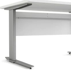Scrivania Alfango, 80x120 h75 cm, Bianco e Grigio<Dmora Best