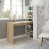 Scrivania Ali, 120x53h144 cm, Bianco e Rovere<Dmora New