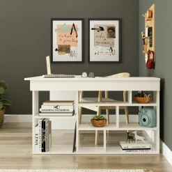 Scrivania Altin, 129x120h72 cm,<Dmora Cheap