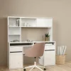 Scrivania Ambrenti, 48x149 h156 cm, Bianco<Dmora Outlet