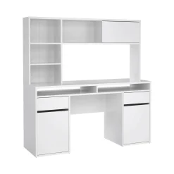 Scrivania Ambrenti, 48x149 h156 cm, Bianco<Dmora Outlet
