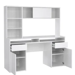 Scrivania Ambrenti, 48x149 h156 cm, Bianco<Dmora Outlet