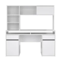 Scrivania Ambrenti, 48x149 h156 cm, Bianco<Dmora Outlet