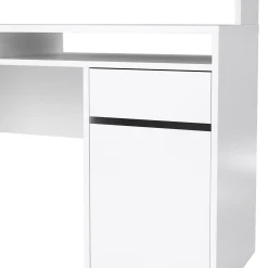 Scrivania Ambrenti, 48x149 h156 cm, Bianco<Dmora Outlet