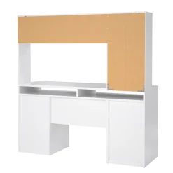 Scrivania Ambrenti, 48x149 h156 cm, Bianco<Dmora Outlet