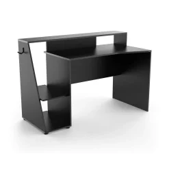 Scrivania Ampil, 138x67 h94 cm, Grigio scuro e Nero<Dmora Hot