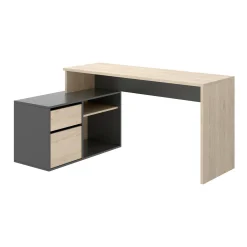 Scrivania Andor, 139x92h75 cm, Rovere e Antracite<Dmora Best