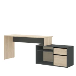 Scrivania Andor, 139x92h75 cm, Rovere e Antracite<Dmora Best