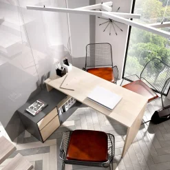 Scrivania Andor, 139x92h75 cm, Rovere e Antracite<Dmora Best