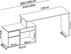 Scrivania Andor, 139x92h75 cm, Rovere e Antracite<Dmora Best
