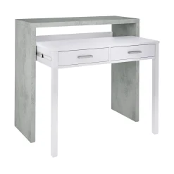 Scrivania Andriy, 99x36h88 cm, Cemento e Bianco<Dmora Cheap