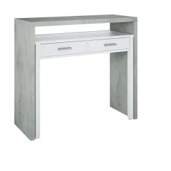 Scrivania Andriy, 99x36h88 cm, Cemento e Bianco<Dmora Cheap