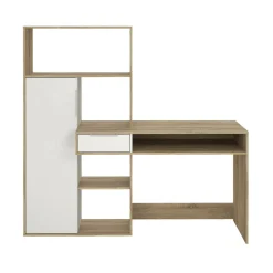 Scrivania Annalou, 163x60 h155 cm, Quercia e Bianco<Dmora Sale