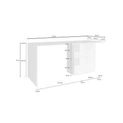 Scrivania Antioco, cm 110x50h75,<Dmora Discount