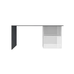 Scrivania Antioco, cm 110x50h75, Bianco lucido e Ardesia<Dmora Hot