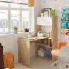 Scrivania Apogee, 108x70h140 cm, Bianco e Rovere nodi<Dmora Clearance