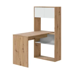 Scrivania Apogee, 108x70h140 cm, Bianco e Rovere nodi<Dmora Clearance