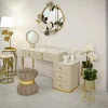 Scrivania Apoteosi, 120x40 h75 cm, Crema e Oro<Dmora Shop