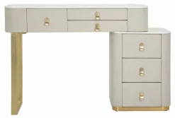 Scrivania Apoteosi, 120x40 h75 cm, Crema e Oro<Dmora Shop