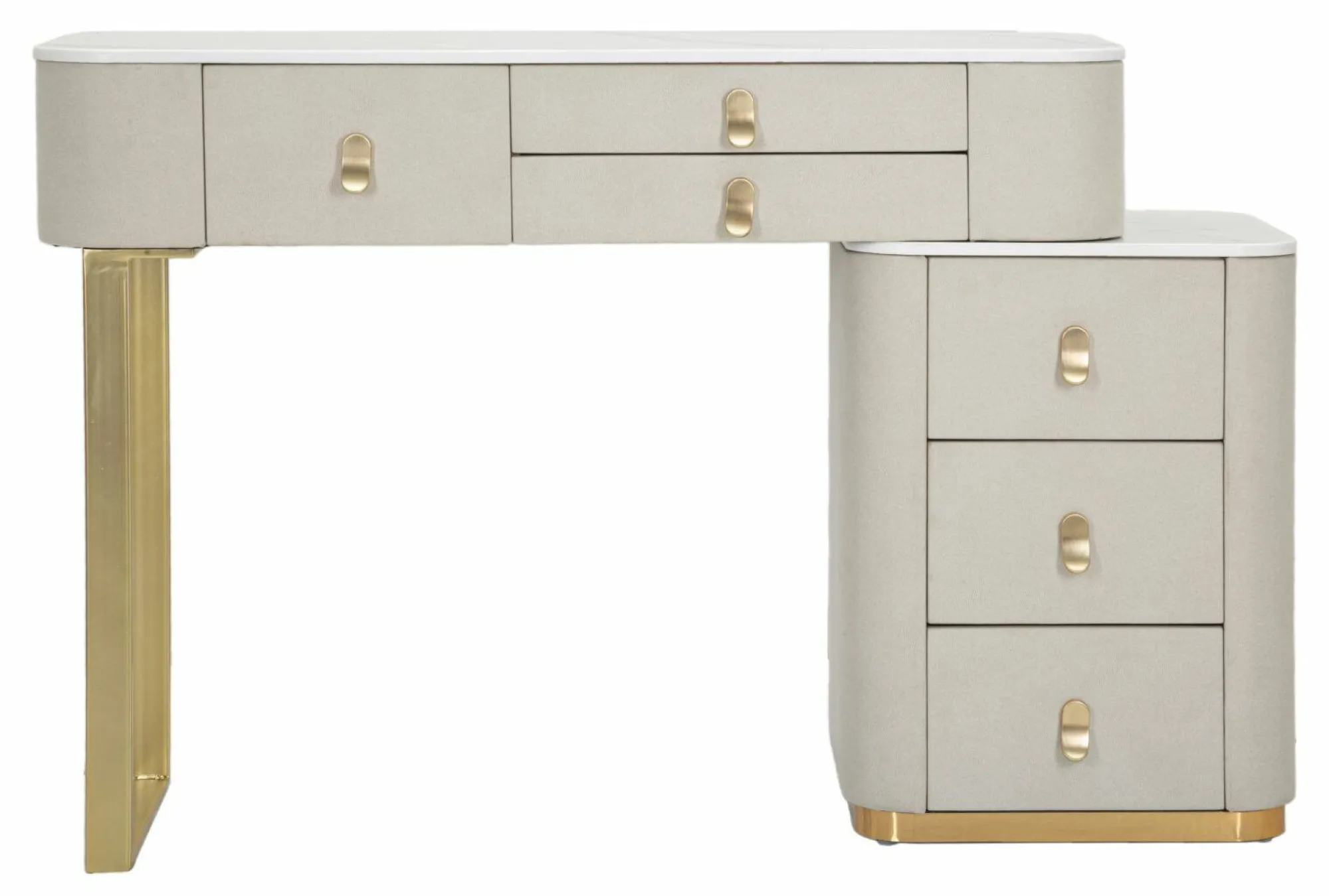 Scrivania Apoteosi, 120x40 h75 cm, Crema e Oro<Dmora Shop