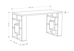 Scrivania Archidamia, 140x60 h75 cm, Bianco e Marrone<Dmora Best Sale